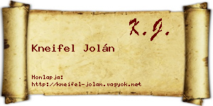 Kneifel Jolán névjegykártya