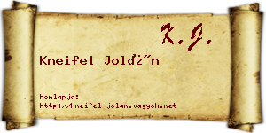 Kneifel Jolán névjegykártya