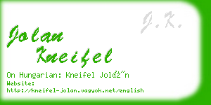 jolan kneifel business card